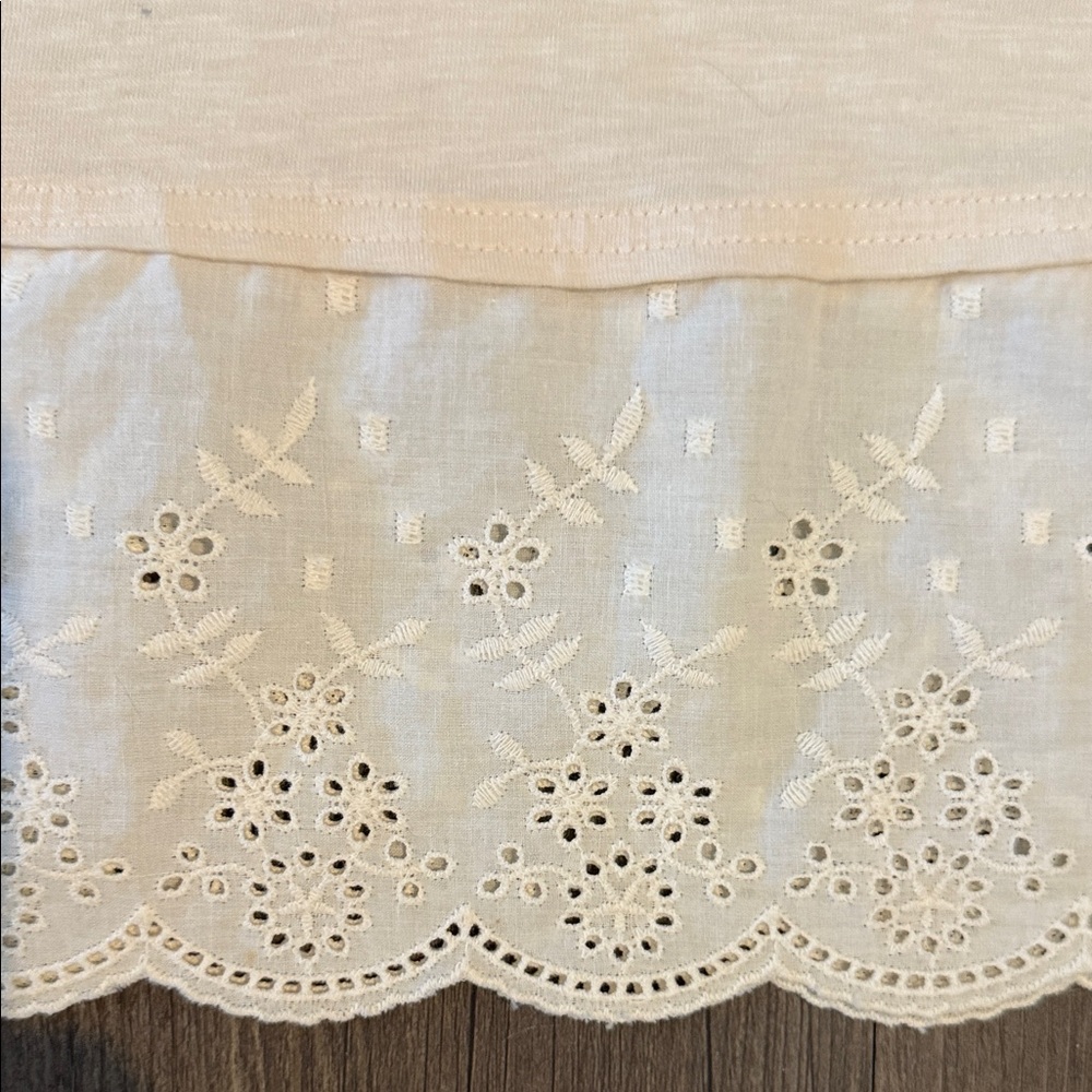 Altar'd State Cream Sleeveless slip extender with Eyelet Hem - Picture 4 of 7